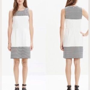 Madewell Versa White Black Stripe A -Line  Dress Size M